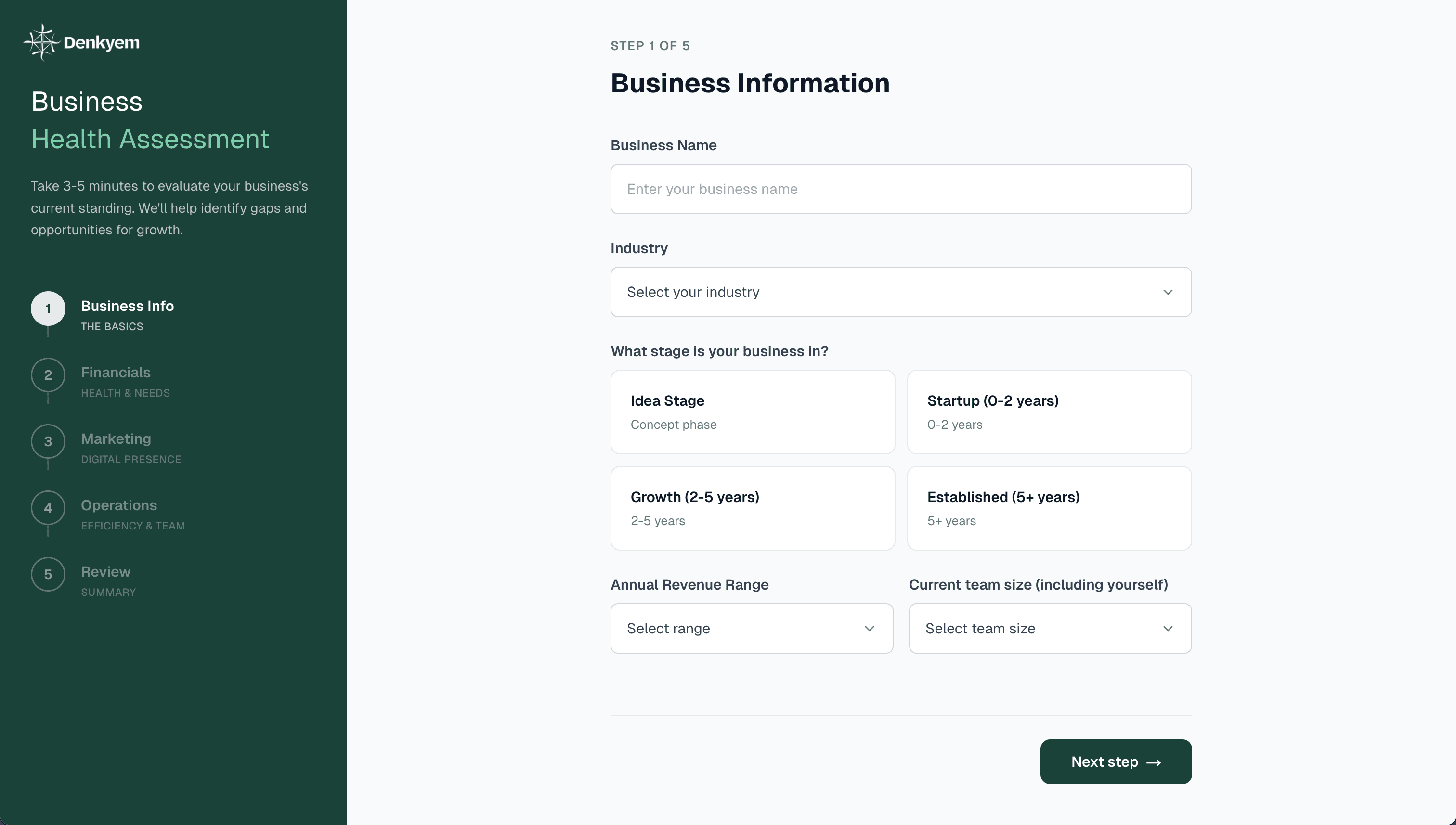 TAMM platform health assessment tool interface